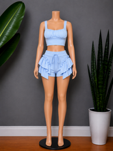 Load image into Gallery viewer, Shimmy Short Set - Light Blue
