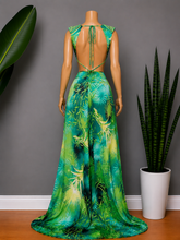 Load image into Gallery viewer, RHINESTONE BODYSUIT AND MAXI COVER UP SKIRT
