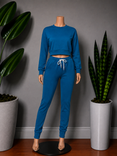 Load image into Gallery viewer, Teal Blue Jogger Set (Plus Sizes Only)
