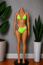 Load image into Gallery viewer, O-Ring Cut Out Bikini Set - Neon Green
