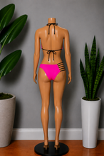 Load image into Gallery viewer, O-Ring Cut Out Bikini Set - Neon Pink
