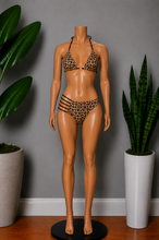 Load image into Gallery viewer, Asymmetric Cut-out Bikini Set - Leopard Print
