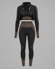 Load image into Gallery viewer, Three Piece Seamless Active Set - Mocha
