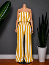 Load image into Gallery viewer, Sailor Striped Romper - Yellow Mustard
