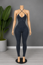 Load image into Gallery viewer, Ribbed Mineral Wash Jumpsuit - Black
