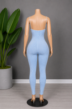 Load image into Gallery viewer, Ribbed Mineral Wash Jumpsuit - Bluish Gray
