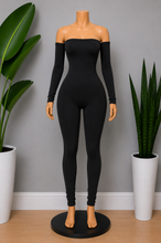 Load image into Gallery viewer, Off-Shoulder Leotard Playsuit - Black or Gray
