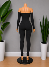 Load image into Gallery viewer, Off-Shoulder Leotard Playsuit - Black or Gray

