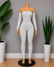 Load image into Gallery viewer, Off-Shoulder Leotard Playsuit - Black or Gray

