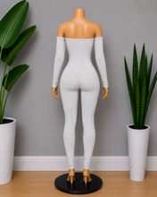 Load image into Gallery viewer, Off-Shoulder Leotard Playsuit - Black or Gray
