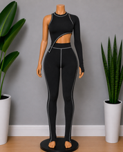Load image into Gallery viewer, One Shoulder Two Piece Outfit - Black
