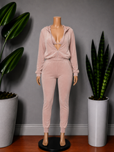 Load image into Gallery viewer, Three Piece Velour Lounge Set - Mauve
