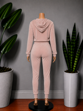 Load image into Gallery viewer, Three Piece Velour Lounge Set - Mauve
