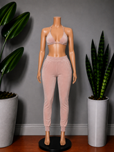 Load image into Gallery viewer, Three Piece Velour Lounge Set - Mauve
