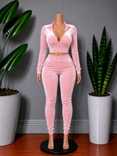 Load image into Gallery viewer, Sexy Velour Jogger Set (Blush Pink)
