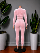 Load image into Gallery viewer, Sexy Velour Jogger Set (Blush Pink)
