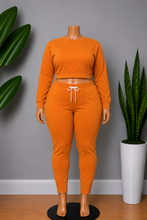 Load image into Gallery viewer, Papaya Orange Jogger Set (Plus Sizes Only)
