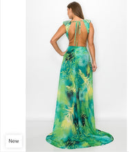Load image into Gallery viewer, RHINESTONE BODYSUIT AND MAXI COVER UP SKIRT
