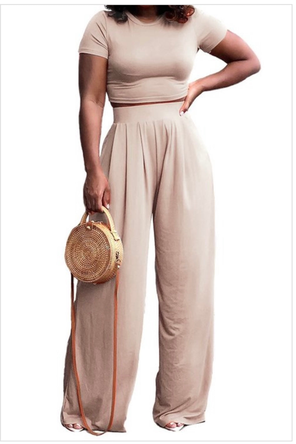 Palazzo Pant Set - Beige