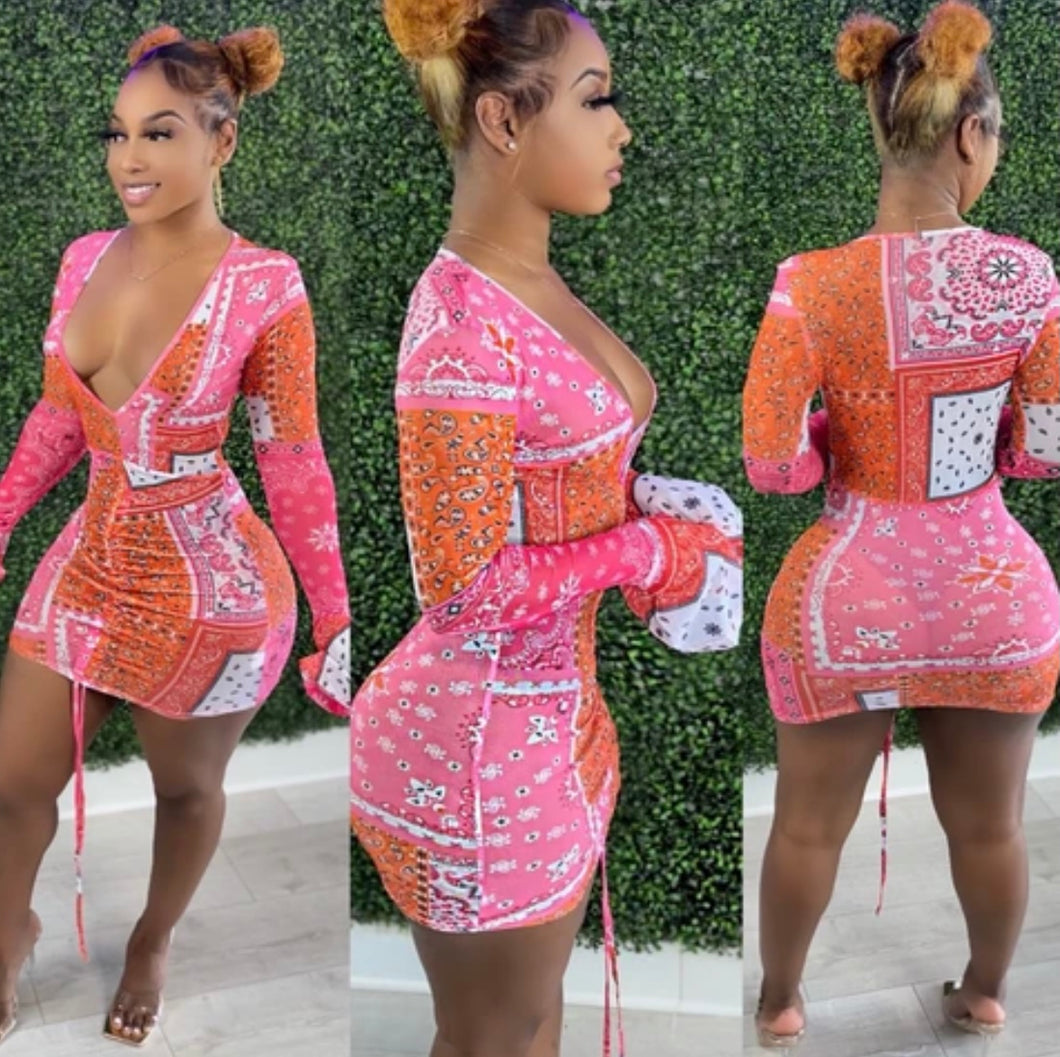 Bandana Dress - Pink