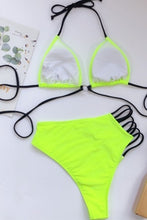 Load image into Gallery viewer, O-Ring Cut Out Bikini Set - Neon Green
