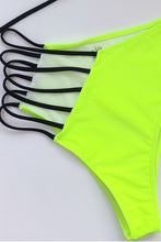 Load image into Gallery viewer, O-Ring Cut Out Bikini Set - Neon Green
