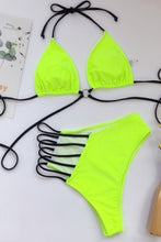 Load image into Gallery viewer, O-Ring Cut Out Bikini Set - Neon Green
