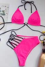 Load image into Gallery viewer, O-Ring Cut Out Bikini Set - Neon Pink
