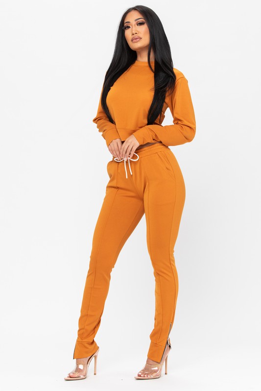 Papaya Orange Jogger Set (Plus Sizes Only)