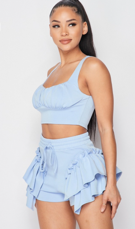 Shimmy Short Set - Light Blue