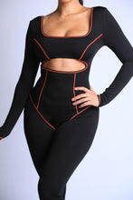 Load image into Gallery viewer, Orange Stitch Detailed Jumpsuit
