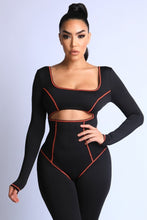 Load image into Gallery viewer, Orange Stitch Detailed Jumpsuit
