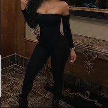 Load image into Gallery viewer, Off-Shoulder Leotard Playsuit - Black or Gray
